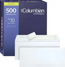 ENVELOPES #10 4 1/8x9 1/2 SELFSEAL WHITE 500 COUNTCOLUMBIAN (BOX!)