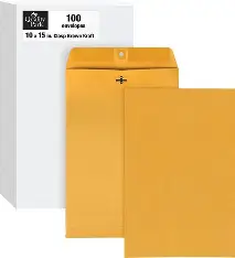 ENVELOPES 10*15 CLASP 100COUNT BROWN KRAFT (BOX!)