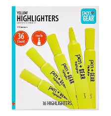 HIGHLIGHTER YELLOW CHISEL TIPPOCKET HIGHLIGHTERS, 36 COUNTPEN+GEAR