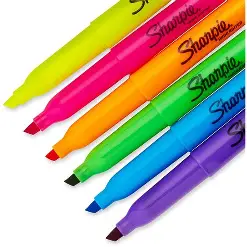 HIGHLIGHTERS YELLOW PINKORANGE GREEN BLUE PURPLESMEAR GUARD SHARPIE