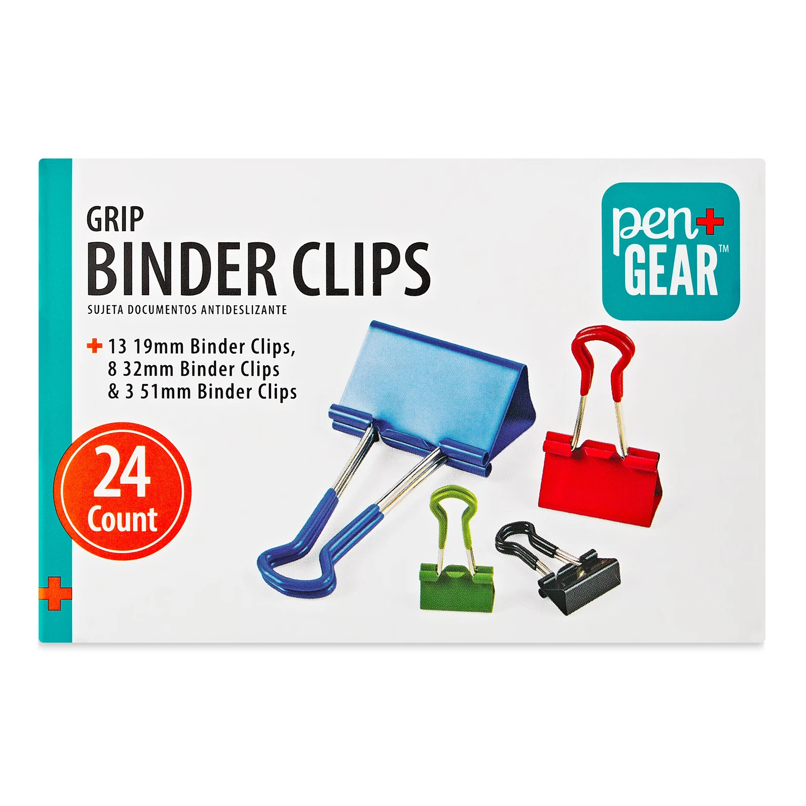[11092] BINDER CLIPS 24CT ASSORTED COLOR AND SIZE PEN & GEAR