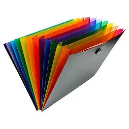 [73103] FOLDER WITH ASSORTED FILES 12POCKET EXPANDING 9x13" BLACKJAM